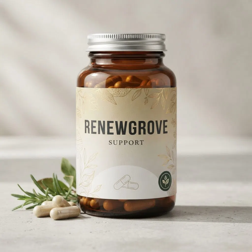 RenewGrove Support pakkaus magnesiumin ja C-vitamiinin kanssa